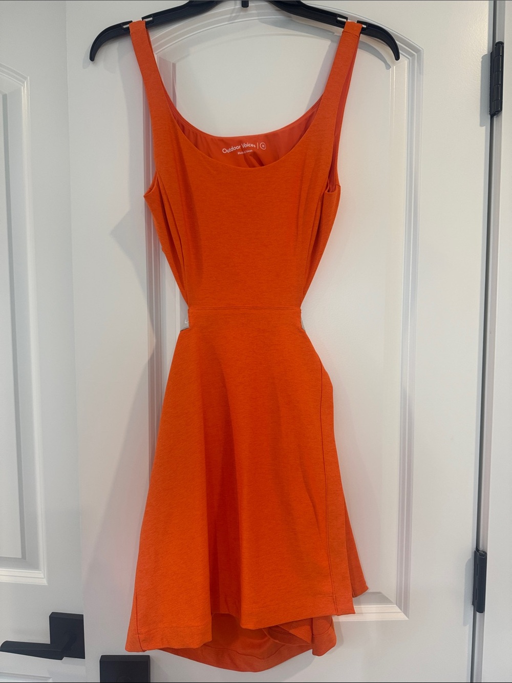 Orange Sleeveless Fit & Flare Backless Dress